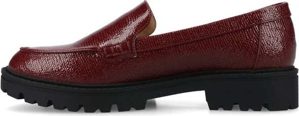 Journee Women's Comfort Systems Erika Medium and Wide Width Loafer, Snake/Brown - Image 9