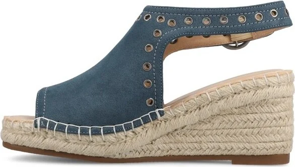 Journee Women's Crisie Espadrille Wedge Sandals, Silver - Image 2
