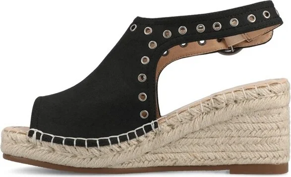 Journee Women's Crisie Espadrille Wedge Sandals, Silver - Image 3