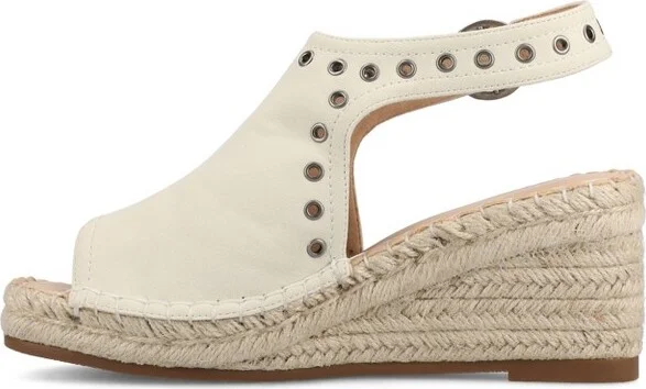 Journee Women's Crisie Espadrille Wedge Sandals, Silver - Image 5