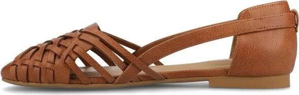 Journee Women's Ekko Medium and Wide Width Flat Sandals, Cognac - Image 2