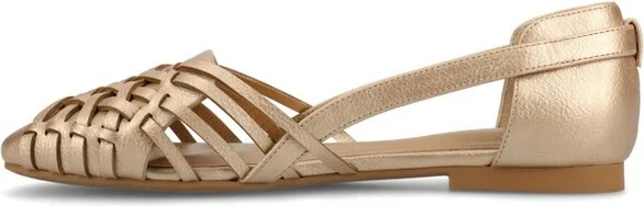 Journee Women's Ekko Medium and Wide Width Flat Sandals, Cognac - Image 7