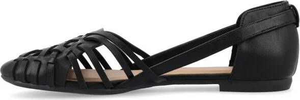 Journee Women's Ekko Medium and Wide Width Flat Sandals, Cognac - Image 8