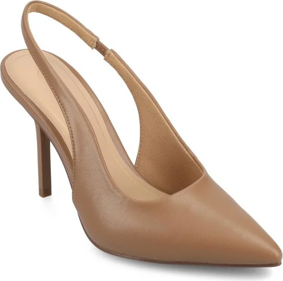 Journee Women's Elenney Medium and Wide Width Pumps, Snake/Brown 6W