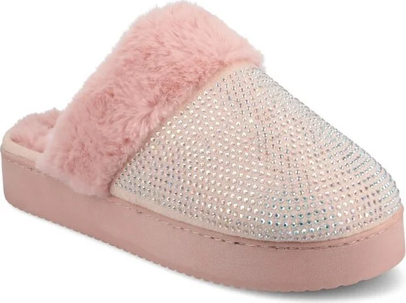 Journee Women's Emmber Round Toe Cushioned Cog Sippers, Pink L(9-10)