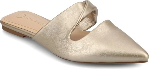 Journee Women's Enniss Mule Flats, Champagne