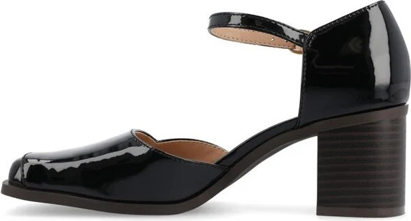 Journee Women's Evangeline Medium and Wide Width Pumps, Patent/Nude 9W - Image 2