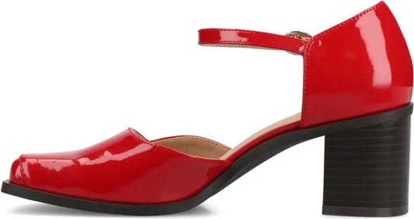 Journee Women's Evangeline Medium and Wide Width Pumps, Patent/Nude 9W - Image 3