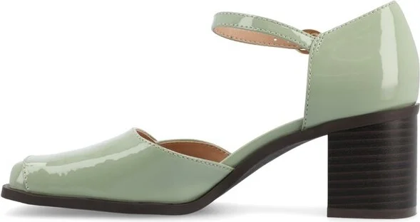 Journee Women's Evangeline Medium and Wide Width Pumps, Patent/Nude 9W - Image 4