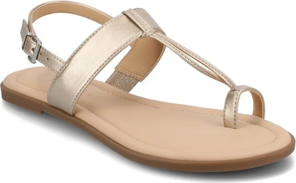 Journee Women's Gerra Flat Sandals, Champagne