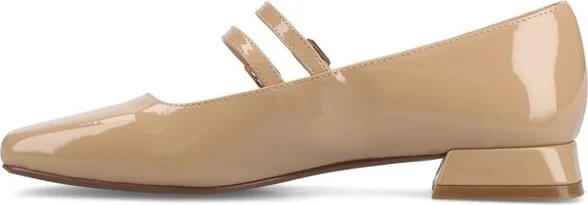 Journee Women's Gredah Medium and Wide Width Mary Jane Dress Flats, Silver 7W - Image 4
