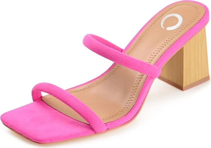 Journee Womens Henrietta Tru Comfort Foam Open Square Toe Block Heel Dress Sandals