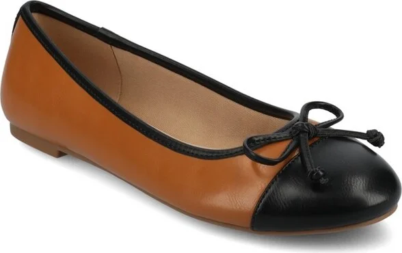 Journee Women's Kaiah Medium and Wide Width Ballet Dress Flats, Tan