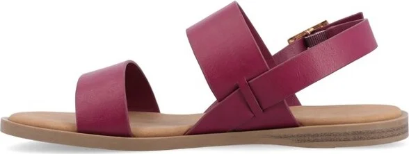 Journee Women's Lavine Flat Sandals, Patent/Black - Image 5