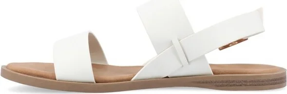 Journee Women's Lavine Flat Sandals, Patent/Black - Image 9