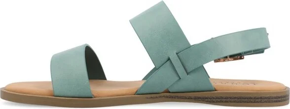 Journee Women's Lavine Flat Sandals, Patent/Black - Image 10
