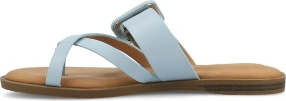 Journee Women's Layra Flat Sandals, Light Blue - Image 6