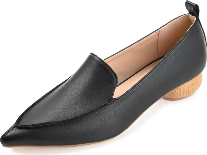 Journee Womens Maggs Loafer Pointed Toe Slip On Dress Flats