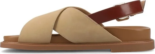 Journee Women's Marinna Flat Sandals, Tan - Image 5