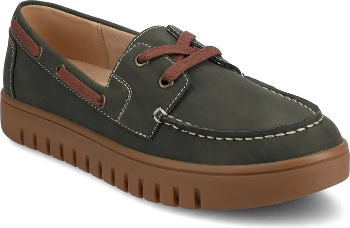 Journee Womens Marion Boat Shoe Loafer