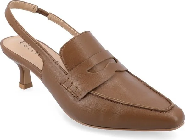 Journee Women's Medium and Wide Width Amory Pumps, Brown 9W