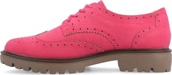 Journee Women's Medium and Wide Width Claudiya Oxford, Pink 6W - Image 2