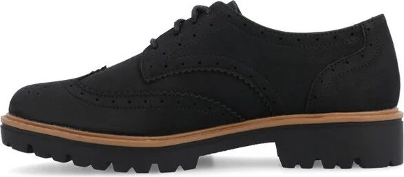 Journee Women's Medium and Wide Width Claudiya Oxford, Pink 6W - Image 3