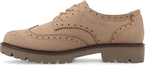 Journee Women's Medium and Wide Width Claudiya Oxford, Pink 6W - Image 4