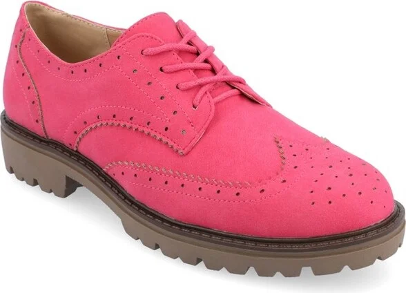 Journee Women's Medium and Wide Width Claudiya Oxford, Pink 6W