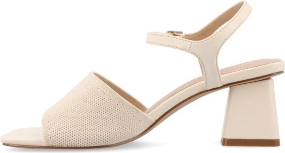 Journee Women's Medium and Wide Width Evylinn Dress Sandals, Beige 8W - Image 2