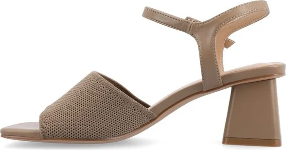Journee Women's Medium and Wide Width Evylinn Dress Sandals, Beige 8W - Image 7