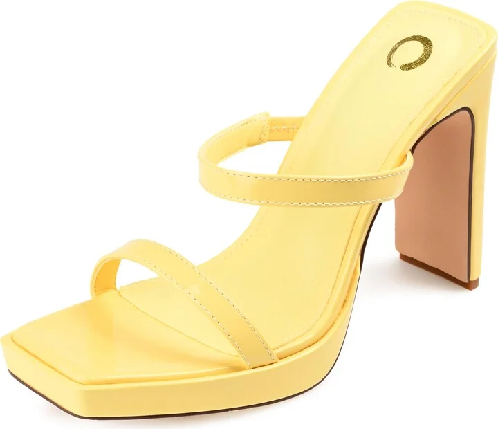 Journee Womens Naivee Tru Comfort Foam Open Square Toe Platform Heel Sandals