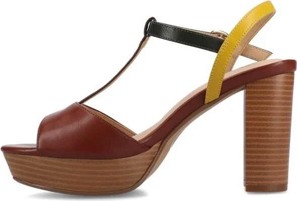 Journee Women's Nalie Platform Dress Sandals, Patent/Nude - Image 4