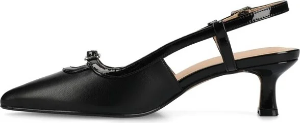 Journee Women's Padma Medium and Wide Width Pumps, Black PU - Image 2