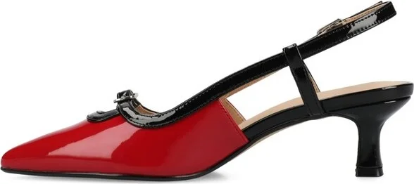 Journee Women's Padma Medium and Wide Width Pumps, Black PU - Image 3