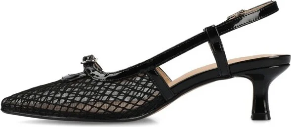 Journee Women's Padma Medium and Wide Width Pumps, Black PU - Image 5