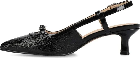 Journee Women's Padma Medium and Wide Width Pumps, Black PU - Image 9