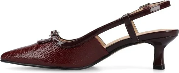 Journee Women's Padma Medium and Wide Width Pumps, Black PU - Image 10
