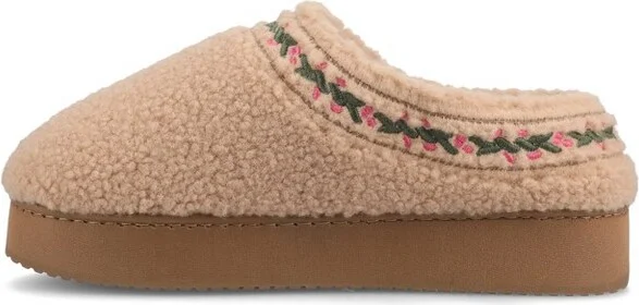 Journee Women's Pallmer Soft Plush Round Toe Cushioned Clog Sippers, Tan XL(11-12) - Image 5
