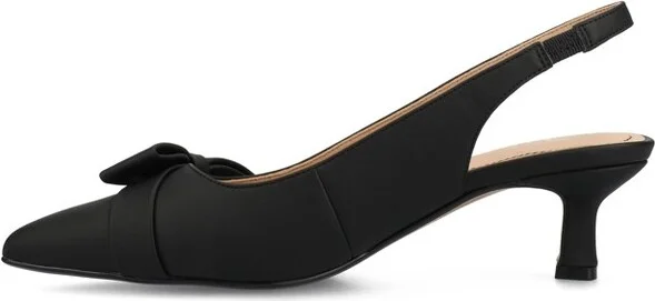 Journee Women's Paloma Pumps, Satin/White - Image 3