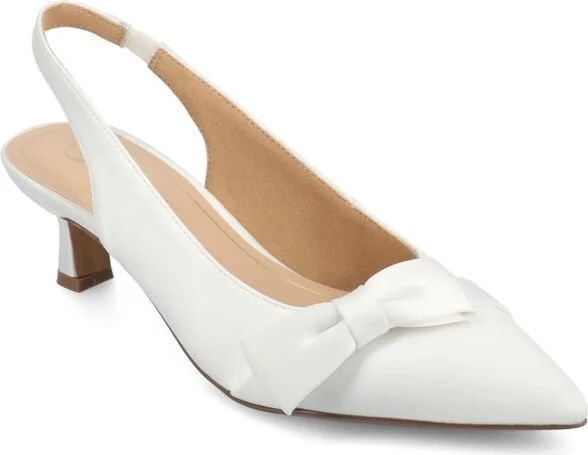 Journee Women's Paloma Pumps, Satin/White