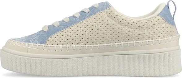 Journee Women's Pazey Platform Casual Sneakers, Silver - Image 4
