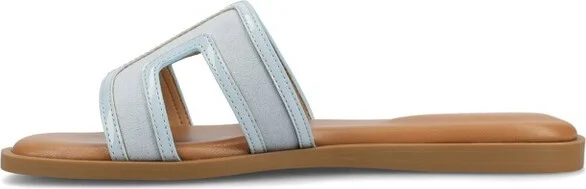 Journee Women's Primah Flat Sandals, Denim - Image 3