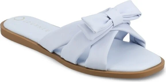 Journee Women's Prylin Flat Sandals, Light Blue