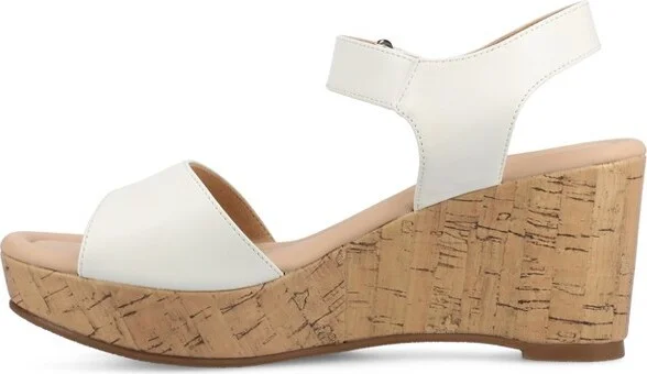 Journee Women's Ranae Platform Wedge Sandals, Brown - Image 3