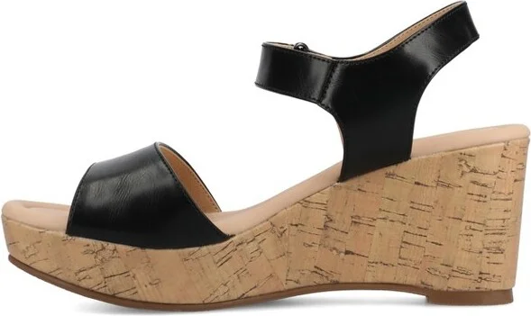 Journee Women's Ranae Platform Wedge Sandals, Brown - Image 6