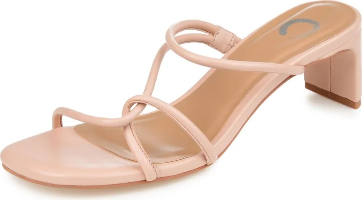 Journee Womens Rianne Open Square Toe Half Block Heel Sandals