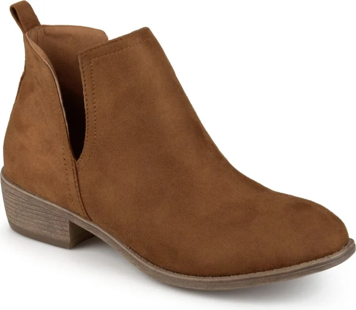 Journee Womens Rimi Pull On Stacked Heel Booties