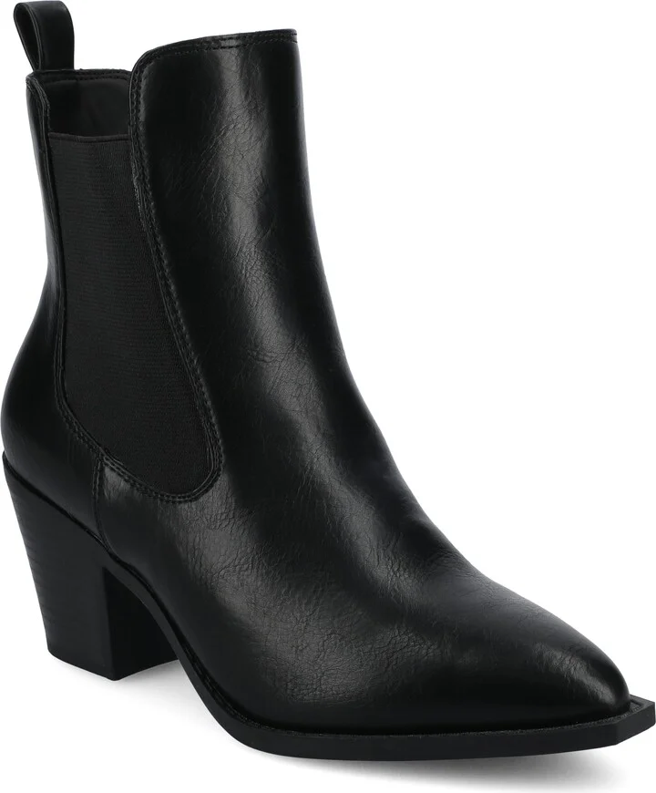 Journee Womens Rosemary Western Chelsea Booties