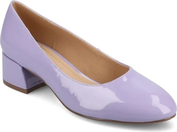 Journee Women's Saarii Wide Width Pumps, Patent/Lilac 12W